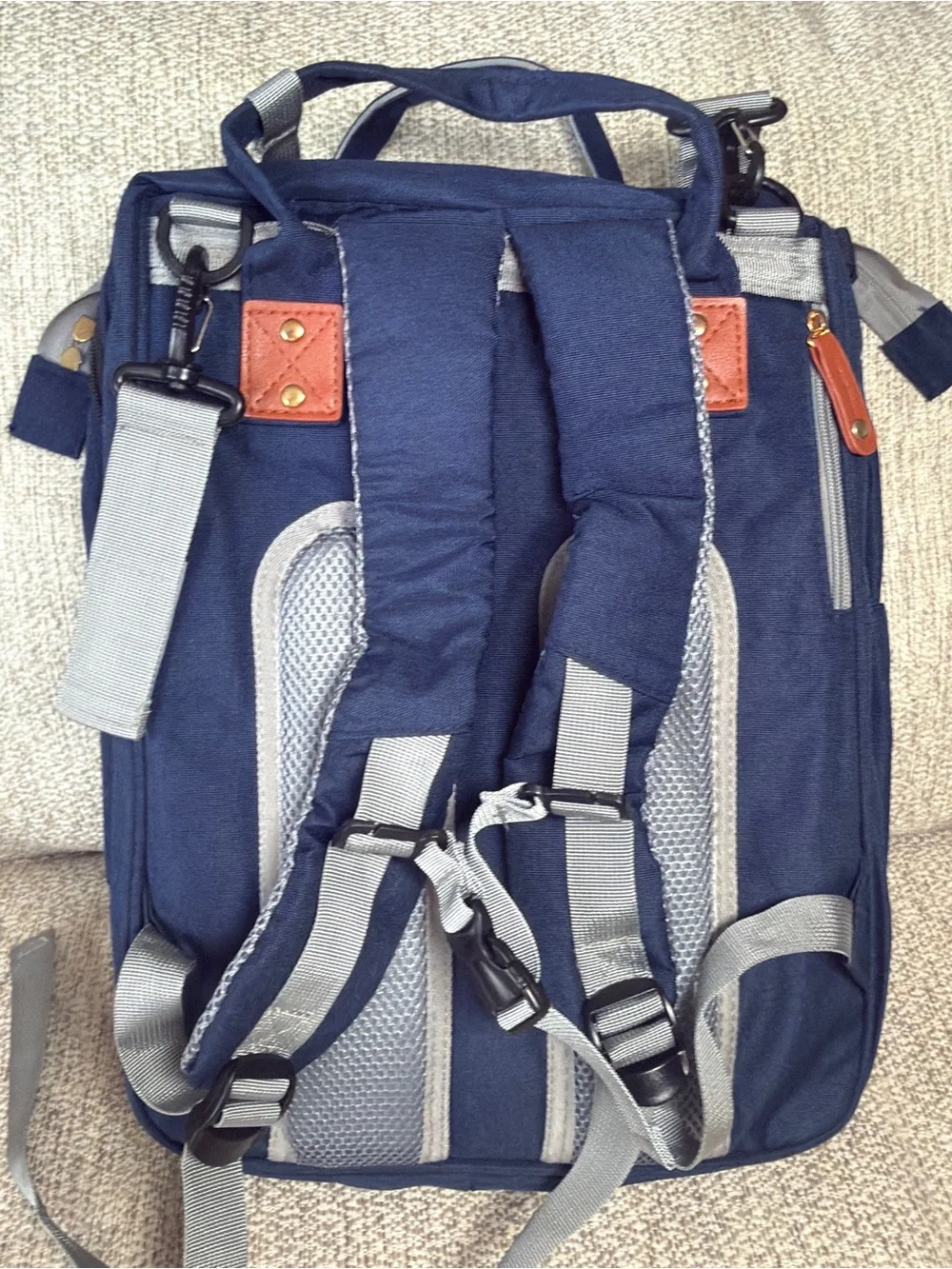 Navy Quilted Diaper backpack